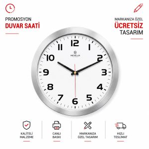 M070 Model Metal Çerçeveli Saat 30 cm